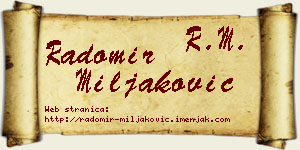 Radomir Miljaković vizit kartica